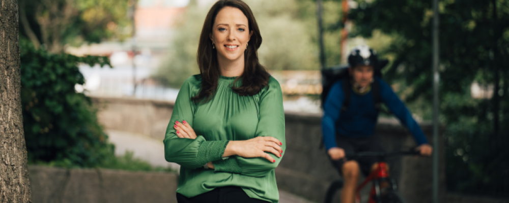 Åsa Lindhagen, miljö- och klimatborgarråd. Pressbild: Miljöpartiet de gröna