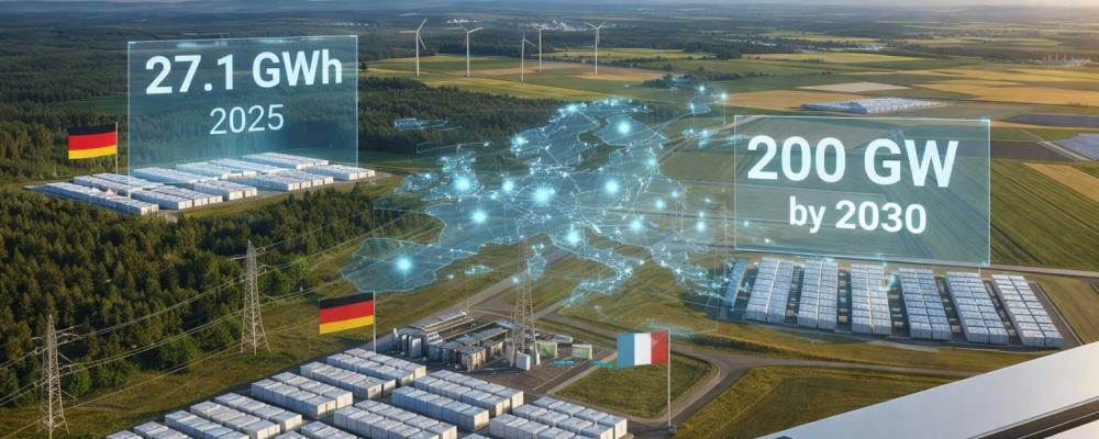 Utbyggnaden av batterilager i Europa har ökat kraftigt i takt med att andelen väderberoende elproduktion har vuxit. Kapacitetsmarknader och statliga stödprogram spelar en central roll för lönsamheten i många länder. Samtidigt är tekniken beroende av globala leverantörskedjor för kritiska metaller, och flera länder har haft problem med kostnadsökningar, förseningar och förändrade regelverk. Batterilager ses som ett viktigt komplement i elsystemet, men de ersätter inte behovet av planerbar elproduktion eller nätutbyggnad.  Illustration: ej fotografi- AI-genererat innehåll, Copyright, Conventus.