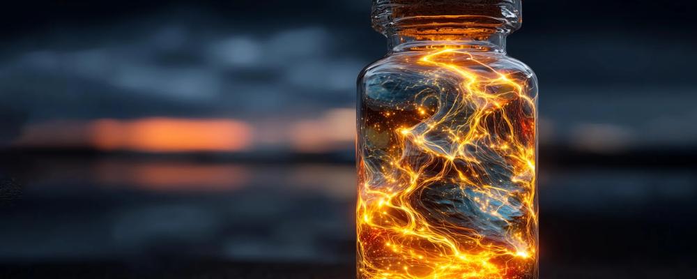 Forskarna beskriver tekniken som ett uppladdningsbart solbatteri där energi lagras direkt i molekyler. Illustration: AI / ScienceDaily