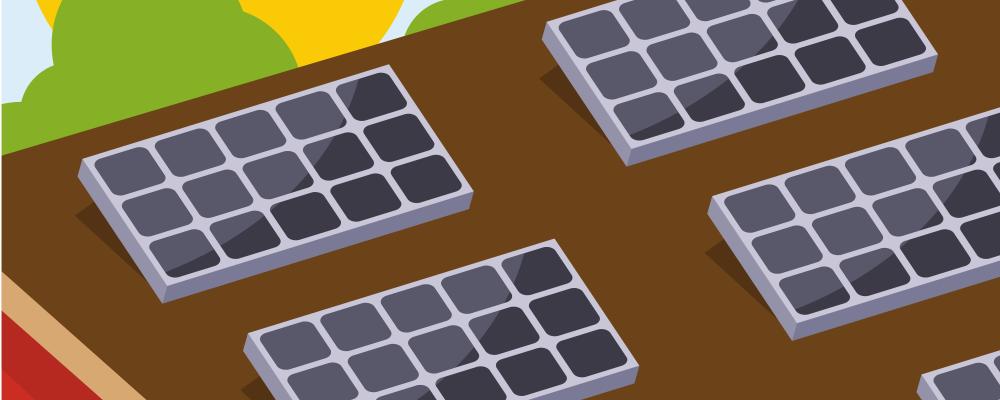 Illustration på solceller. Illustration av: Public domain vectors / Unsplash