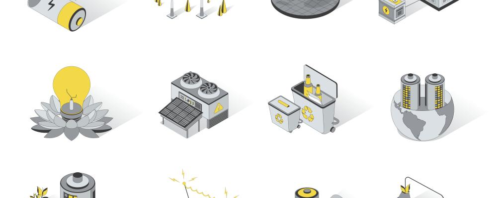 Illlustration över olika elkällor. BIld av: VectorElements