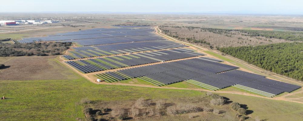 Axpos nya Vilecha-komplex i Spanien omfattar fyra solparker med en total effekt på 200 megawatt. Foto: Axpo Group.