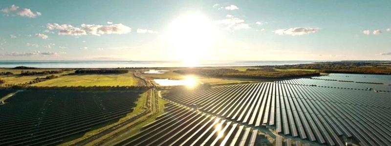 Sol- och batterianläggning i Danmark där Alight och GreenGo Energy samarbetar. Foto: Alight