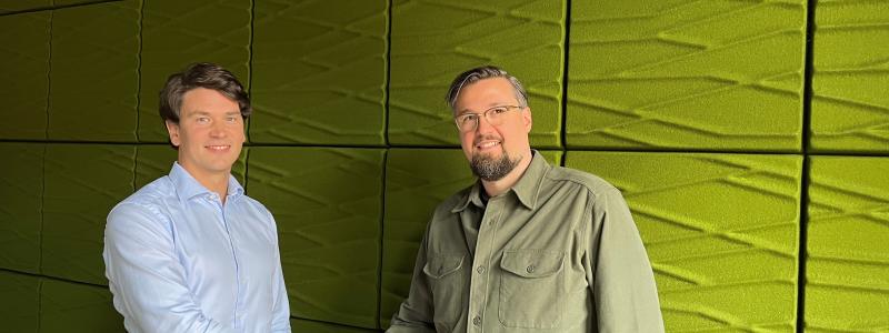 Martin Jacobsson, VD för Fasadgruppen och Robert Salamandra, VD för Elenta Solar Sverige Foto: Fasadgruppen
