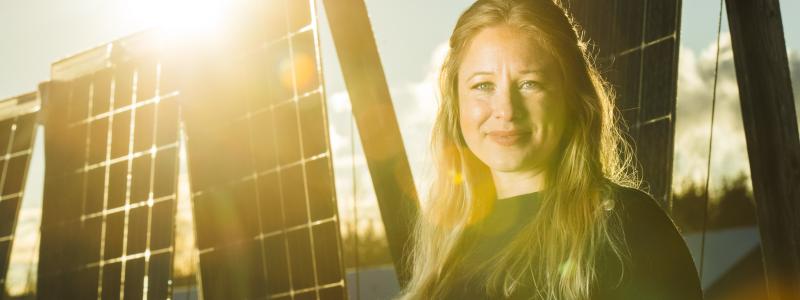 Linnea Assmundson, projektledare för Arctic Solar som drivs av Piteå Science Park. Foto: Piteå Science Park