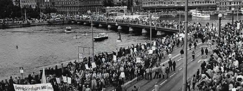 Demonstrerande direktörer på 1980-talet.
