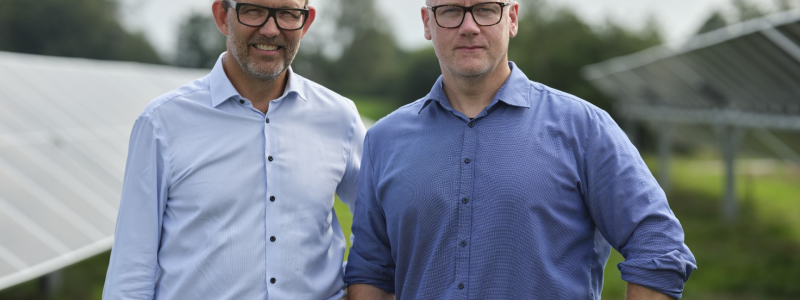VD Nikolaj Holtet Hoff (tv) och COO Glenn Aagesen, Nordic Solar. Foto: Nordic Solar