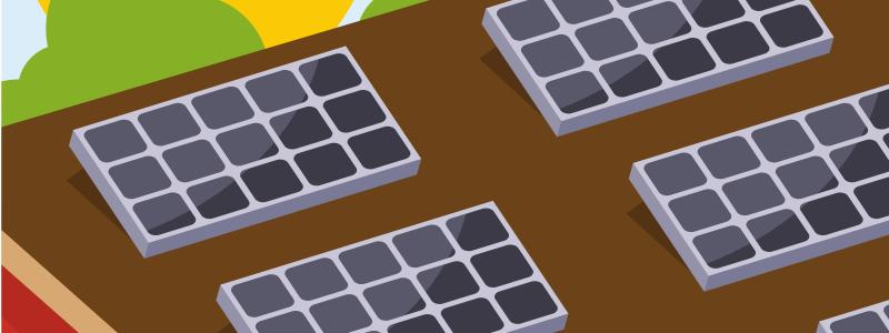 Illustration på solceller. Illustration av: Public domain vectors / Unsplash