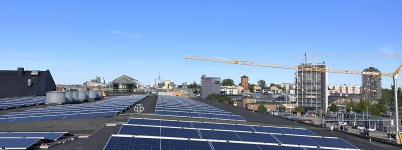 Solceller på taket till Gallerian Duvan. Pressbild: Sustainable Business Partner