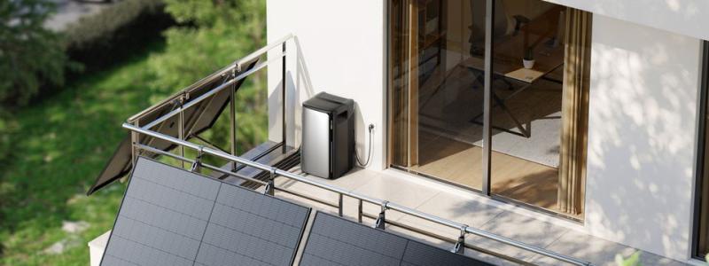 Balkongkraftverk med batteri EcoFlow, Pressbild: Svea Solar