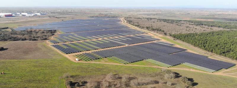 Axpos nya Vilecha-komplex i Spanien omfattar fyra solparker med en total effekt på 200 megawatt. Foto: Axpo Group.