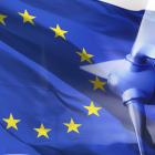 EU flaggan, vinkraft.  Pressbild: Rabbalshede Kraft AB