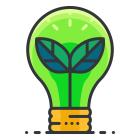 Illustration av glödlampa med en växt i.  Illustration av:   Round Icons  / Unsplash