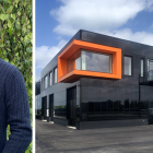 Soltech, Krister Landen och en solcellsfasad. Pressbild: Soltech Energy