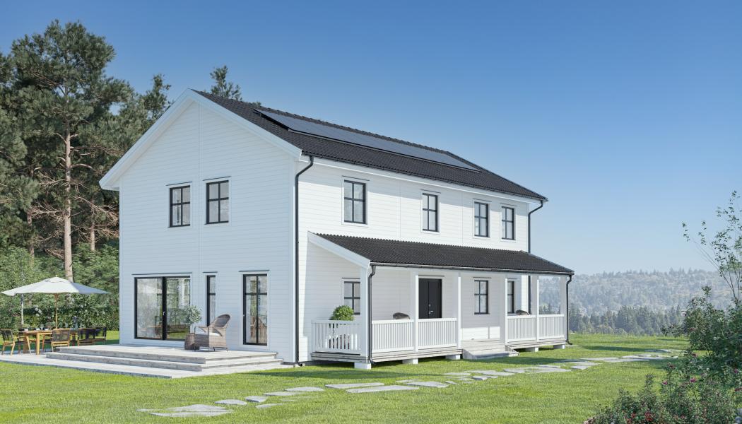 Hus i Färjestaden på Öland. Foto: Hjältevadshus
