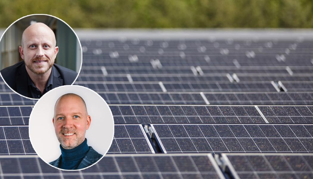 André Nylén, Key Account Manager på Soltech Energy Solutions och Niklas Leweus, Strategisk Key Account Manager på Öresundskraft. Foto: Soltech Energy Solutions