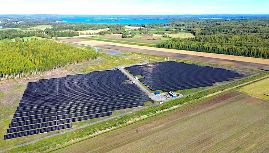 Solenergipark i Pälkäne, Finland. Foto: Skarta Energy