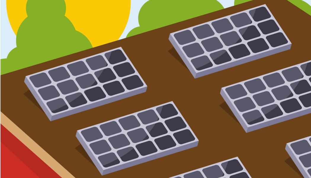 Illustration på solceller. Illustration av: Public domain vectors / Unsplash