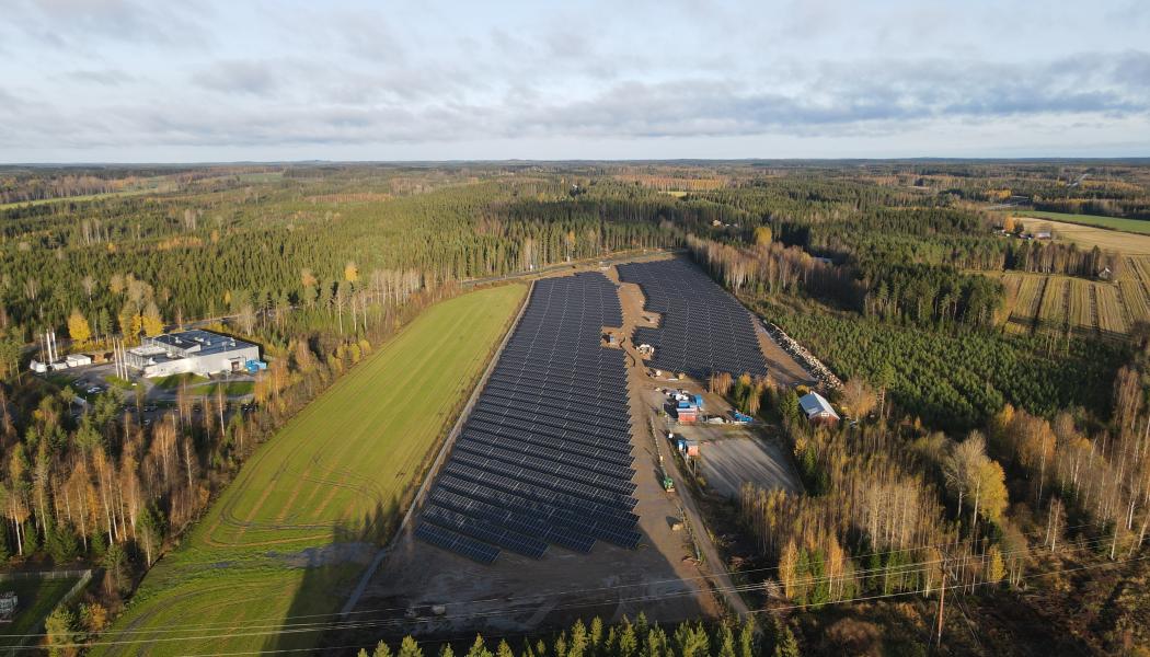 Solcellspark i Juva Finland. Pressbild: OKQ8 Scandinavia