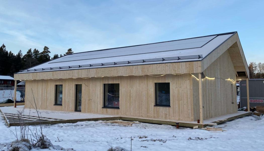 VillaZero i Borlänge utsågs av Svensk Solenergi till årets anläggning. Foto: Fiskarhedenvillan