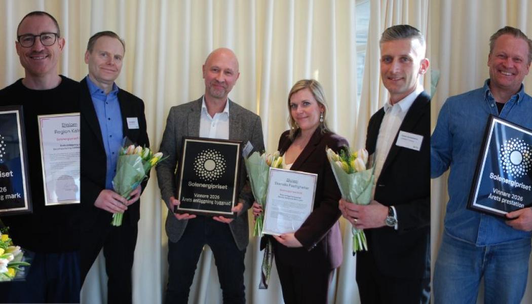 Vinnare Solenergi priset. Pressbild: Svensk Solenergi