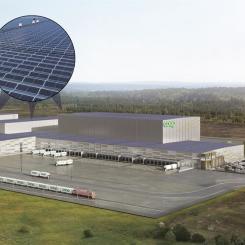 Coops varuterminal i Eskilstuna med solceller. Illustration: Coop