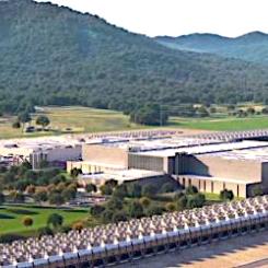 Illustration av planerat datacenter med solkraft och batterilagring i Kroatien. Bild: Pantheon Atlas LLC