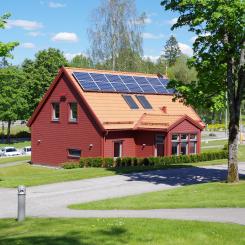 En del av RISE forskning kring batterilagring sker i Forskningsvillan vid RISE anläggning i Borås. Foto: RISE