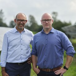 VD Nikolaj Holtet Hoff (tv) och COO Glenn Aagesen, Nordic Solar. Foto: Nordic Solar