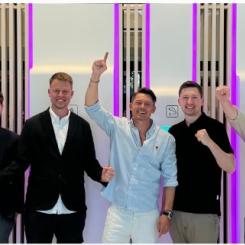 Team Viasol (fr vänster): Emil Helgren - CTO, Tobias Nielsen - CRO, Christoffer Ovesen - Managing Partner, Mads Pedersen - CFO, Rasmus Christiansen - CEO. Foto: 1KOMMA5°