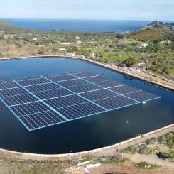 Flytande solcellsanläggning på Mallorca. Foto: Sud Renovables/G-ener Renovables