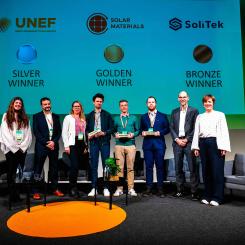 Vid Sustainable Solar Europe 2024 presenterade finalisterna sina hållbarhetsinsatser för både deltagare och jury. Efter presentationerna fick deltagarna rösta fram vinnarna. Foto: Sustainable Solar Europe 2024